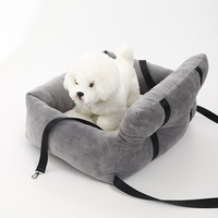 Siège auto portable pour chien, rehausseur pour voyages en voiture, panier pour chat avec poignée et ceinture de sécurité, lavable en machine