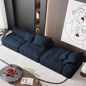 Drop Shipping Low Price Square 3 Seater Chenille Fabric Sponge Filled <b>Sofa</b> <b>Bed</b> Set for Home Living Room Apartment Villa & Hotel - Product Image 3