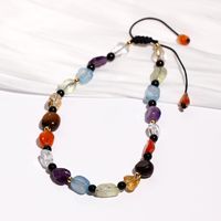 Bracelet de cheville de pied de pierres précieuses irrégulières pour les femmes énergie de guérison cristal réglable bijoux de plage bracelet de cheville en pierre perlée