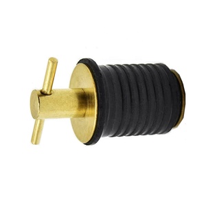Marine Type Drain Plug Brass T Handle Snap Neoprene Seal Rubber Plugs Fits Tube 1-1/4 Inch Ship <b>Yacht</b> Boat Hardware Brass Drain - Product Image 3