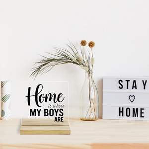 Letrero Acrílico con Soporte de Madera 'El Hogar es Donde Hay Niños', Decoración para Habitación de Niños, Regalo para el Hijo - Product Image 4