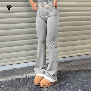 F240269 estampado gráfico personalizado adelgazamiento apretado de punto Flare Loungewear Legging cintura alta Sexy venta al por mayor Flare Yoga pantalones mujeres - Product Image 5