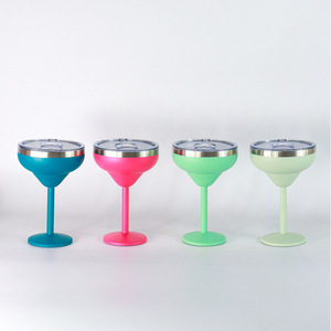 Double Wall Stainless Steel Martini Glass 201-300ml With Lid For Cocktail Party Use - Product Image 1