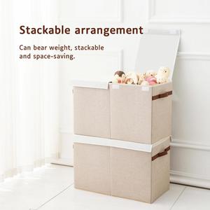 Panier de rangement en tissu pour enfants, noir, pliable, avec couvercles, pour ranger les jouets - Product Image 3