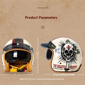 Nouveau <span class=keywords><strong>Casque</strong></span> de Moto Électrique ABS Toutes Saisons, Design <span class=keywords><strong>Vintage</strong></span> Ouvert Moitié-Visage, Priorité à la Sécurité pour Hommes et Femmes, Idéal pour le Motocross Transfrontalier - Product Image 3