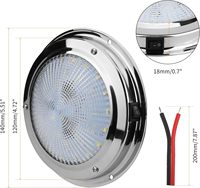 Plafonnier en acier inoxydable pour bateau, lampe de cabine 12V 24V, lampes dôme pour yacht