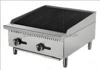 Grilloir à gaz de cuisine commerciale, gril de comptoir en acier inoxydable