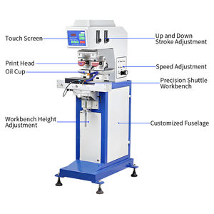 เครื่องพิมพ์แบบนิวเมติกความแม่นยำสูง ถ้วยหมึกแบบปิดและมีฝาปิด ถาดเปิด แบบถาดน้ำมันขนาดเล็ก เครื่องพิมพ์แพดสองสี - Product Image 5