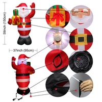 Décorations de Noël Ourwarm pour l'extérieur, Père Noël gonflable de 5 pieds avec lumières LED