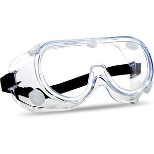 Occhiali di sicurezza per lenti trasparenti Premium con protezione per gli occhi antiappannamento e ampia da vista regolabile con Splash chimico morbido leggero - Product Image 1