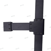 Barres de support supérieures murales en acier inoxydable noir de type T pour cabine de douche, fixation murale au verre, installation facile, pour salle de bain moderne