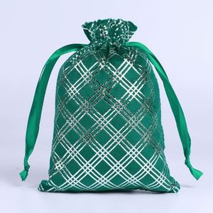 Christmas <b>Tree</b> Pattern Drawstring Gift <b>Bags</b> Holiday Party Packaging Nylon Festive Pouches Set - Product Image 4