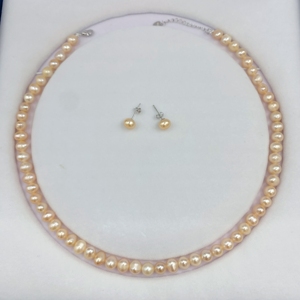 สร้อยคอไข่มุกน้ำจืดเงินแท้ 925 ขนาด 6-7 มม. ไข่มุกทรงกลมมันวาวสูงสำหรับผู้หญิงผู้ชาย ขายส่ง - Product Image 2