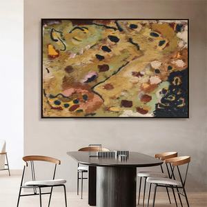 Pintura al Óleo Abstracta con Textura Orgánica en Tonos Tierra sobre Lienzo, Arte de Pared Hecho a Mano con Marco para Decoración de Sala de Estar - Product Image 6