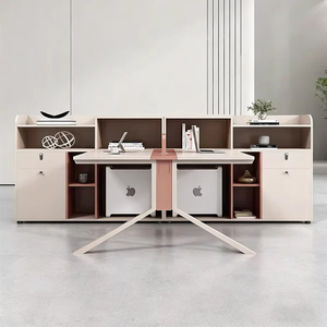 Double-<strong>person</strong> Financial <strong>Office</strong> <strong>Desk</strong> Facing Each Other Minimalist Workstation <strong>Office</strong> Seating Set Table And Chairs Combination - Product Image 6