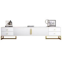 Ensemble meuble TV et table basse GEDO 2026, design moderne blanc et or, grande capacité de rangement