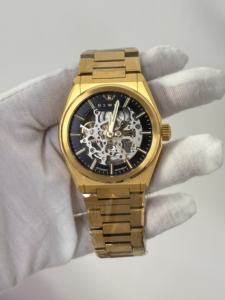 メーカー直販 カスタムロゴ 全自動 スケルトン 機械式ムーブメント クール メンズ ステンレススチール 腕時計 - Product Image 5