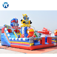 Château Gonflable Robot Guerrier en Promotion, Jeu de Rebond pour Enfants, Maison de Fête, Toboggan Combiné Extérieur, Capacité 600kg, PVC