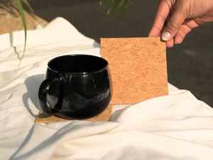 Premium Eco-Friendly <b>Cork</b> Fabric <b>Coaster</b> Soft Premium Tableware for Home Office for Gifting Weddings Parties Hotels Restaurants - Product Image 2