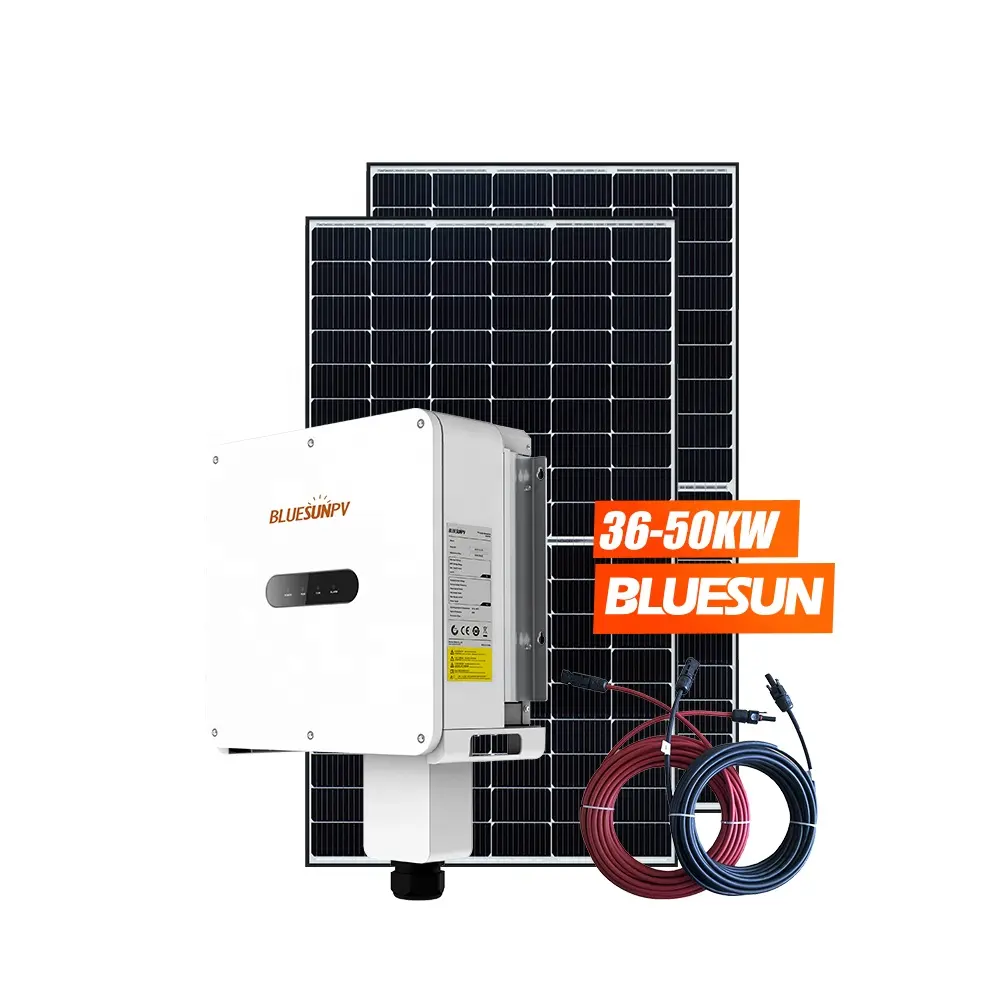 Bluesun Grid Tied Solar System Price 5KW 10KW 20KW Photovoltaic Panel 10KW Solar Panel System For Home