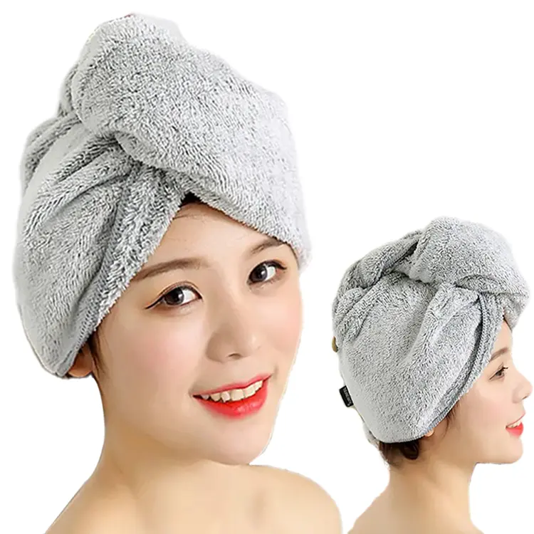 Handuk Rambut Serat Mikro Super Menyerap, Turban Lembut Cepat Kering, Turban Pilin, Handuk Rambut Serat Mikro