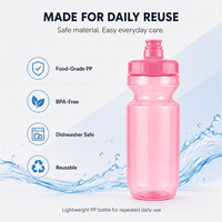 Bouteille d'eau réutilisable pour vélo, en PP sans BPA, facile à presser, pour boissons sportives, idéale pour le cyclisme en extérieur