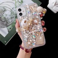 Casing Ponsel Mewah Buatan Tangan Bertabur Berlian Rhinestone untuk iPhone 17 PRO MAX 16 PRO MAX 15 14 13 12 11 Profesional