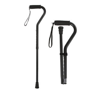 Bâton de marche pliable en alliage d'aluminium, 3 sections, réglable, pliable, pointe en caoutchouc, pour personnes âgées, utilisation en extérieur - Product Image 2