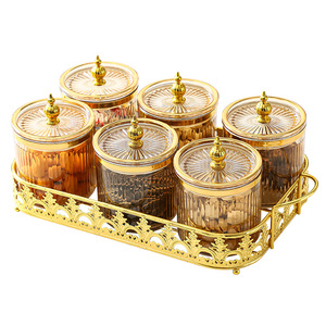 Món ăn khô Snack trong suốt tấm nhựa gia dụng bìa trái cây Bắc Âu tấm bộ đồ ăn trang trí vàng trang trí ramadan - Product Image 5