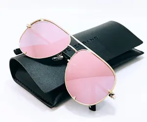 2023 recién llegados gafas de sol de moda gafas de sol de conducción clásicas logotipo láser lente de espejo colorido gafas de sol de etiqueta privada sin montura