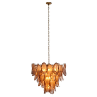 Lustre vintage français en verre soufflé de Murano, suspension de style mid-century pour villa, salle à manger, îlot de cuisine, escalier, chambre à coucher
