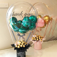 Bouquet de ballons à bulles jetables et panier de fleurs artificielles pour la Saint-Valentin, les anniversaires, la fête des mères, Noël, le Nouvel An