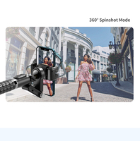 Stabilisateur Gimbal Bluetooth Sans Fil à Suivi Facial Automatique Rotation 360 avec Trépied Perche à Selfie Flexible et Lumière d'Appoint LED Q18