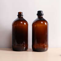 Utilisation de l'industrie pharmaceutique 2.5l bouteille de réactif en verre ambré pour la médecine avec bouchon en plastique à vis
