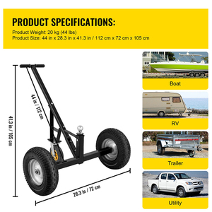 Chariot de manutention à trois roues robuste de 1000 lb pour le déplacement d'équipements - Product Image 5
