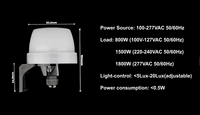 Pdlux PD-D20A(B)-Z Éclairage extérieur étanche certifié CE avec capteur photoélectrique à verrouillage rotatif AC110-277V