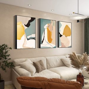 Panneau <span class=keywords><strong>de</strong></span> <span class=keywords><strong>Peinture</strong></span> Décorative Murale Abstraite Simple Orange, Blanc, Bleu, Toile Imprimée Art Mural Naturel <span class=keywords><strong>Peinture</strong></span> <span class=keywords><strong>Nature</strong></span> Morte - Product Image 2