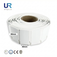 Étiquette RFID UHF anti-métal UR Tag ISO R6P 80x40mm, autocollante, étanche et résistante aux intempéries pour entrepôt et gestion des actifs de santé