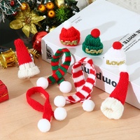Mini Gorro y Bufanda Navideños de Punto, Gorro y Bufanda de Santa Claus, Adornos para Árbol de Navidad, Gorro y Bufanda Navideños para Botellas
