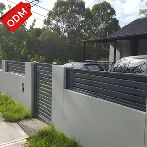 Horizontal Black Powder Coated Metal Outdoor Garden Aluminum Privacy Fence Panels