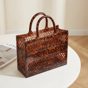 Nouveau sac fourre-tout en PVC pour femmes, grand sac de shopping ajouré, sac de plage imperméable, sac à main à bandoulière grande capacité - Product Image 2