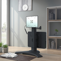 Support d'ordinateur de bureau LCD réglable ergonomique de 24 pouces avec support de bras de moniteur VESA à 90 degrés avec mini PC