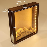 Nouvel Arrivage – Cadre Photo Moderne et Durable en Bois MDF avec Support pour Bouchon de Bouteille de Vin et Boîte de Présentation pour Billets – Light-Beer