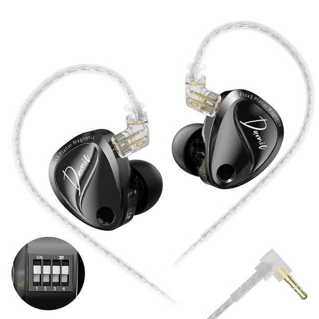 KZ Duonic Triple-Magnetic Planar Driver Upgraded HIFI Earphones, Wide Soundstage Wired with 4-Tuning Options & HD Dual Mic