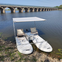 Kayak gonflable personnalisé épaissi en PVC de 3.2m et bateau à double coque Plate-forme de pêche gonflable de loisirs Installations d'amusement aquatique