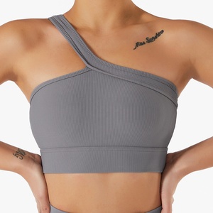 China compras en línea oblicuo solo hombro Yoga sujetador de una pieza hermosa espalda deportes <span class=keywords><strong>ropa</strong></span> interior Yoga <span class=keywords><strong>ropa</strong></span> - Product Image 5