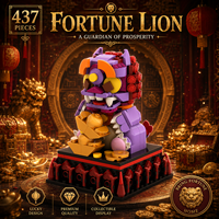 Ensemble de blocs de construction Lion Chinois, 4 styles, 428-469 pièces, mini briques, Lion Gardien de la Fortune, Lion Gourmand, jouet de collection pour cadeaux