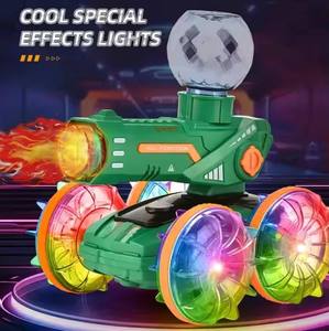 ITTL double montre télécommande 360 rotatif <span class=keywords><strong>clignotant</strong></span> lumière roue transparente amphibie tirer eau pulvérisation RC cascadeur voiture jouets - Product Image 3