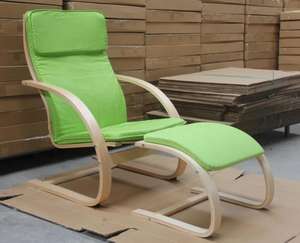 เก้าอี้พักผ่อนทรงโมเดิร์น สำหรับห้องนั่งเล่น เฟอร์นิเจอร์ไม้เนื้อแข็ง คุณภาพสูง นั่งสบาย ดีไซน์โค้งงอ - Product Image 4