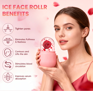 Khay đá làm mát mặt bằng silicon tái sử dụng, khuôn mặt và mắt, kèm dụng cụ lăn đá ngọc bích chăm sóc da - Product Image 2